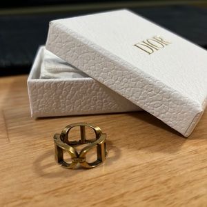 Dior Large CD Ring in Antique Gold